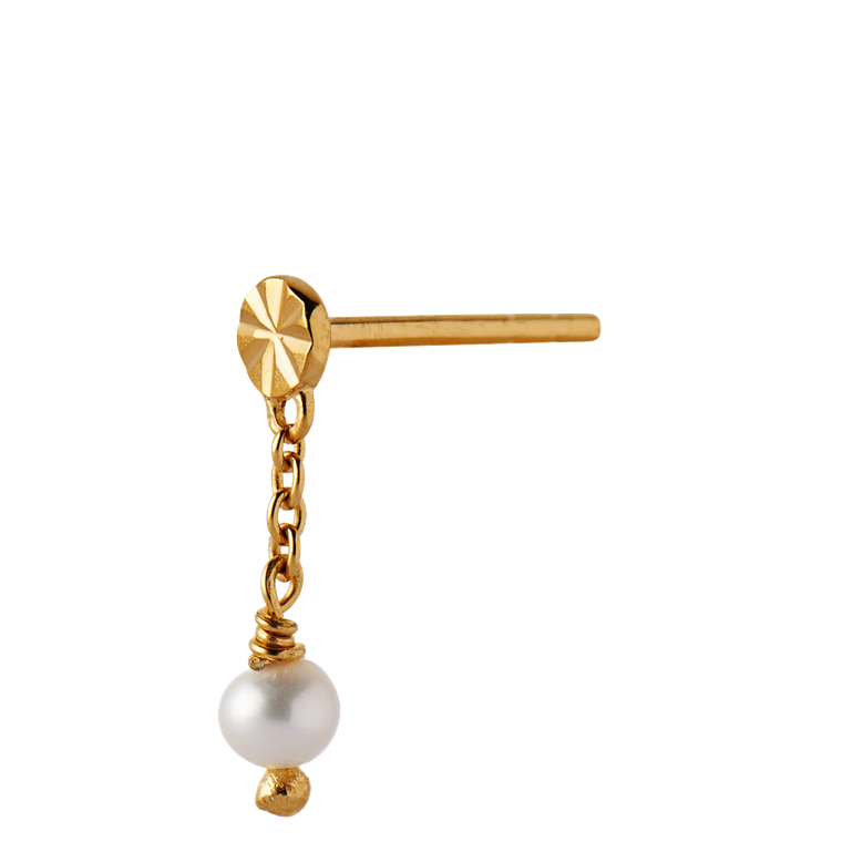 STINE A Tres Petit Etoile Ørering WIth Pearl, Guld 